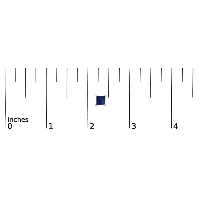 Early 21st Century 14K White Gold 5x5MM Princess Cut Blue Sapphire Solitaire Stud Earrings For Sale - Image 5 of 5