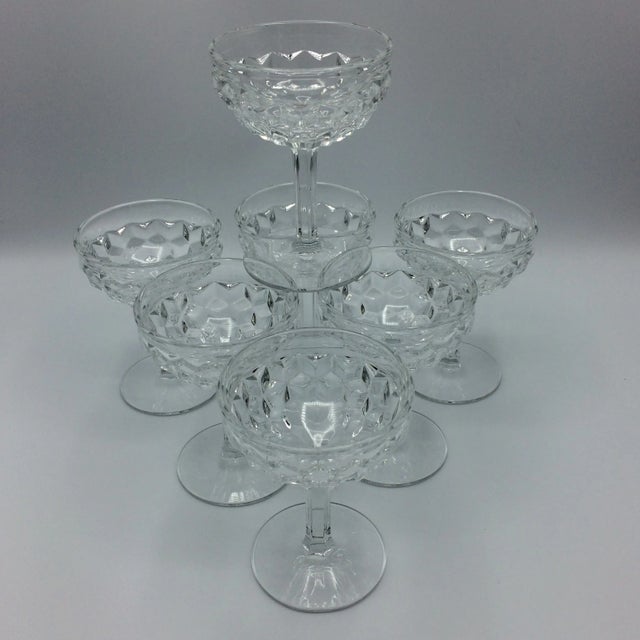 Fostoria American Clear Champagne or Tall Sherbet Pressed Glasses - Set of 7 For Sale - Image 13 of 13