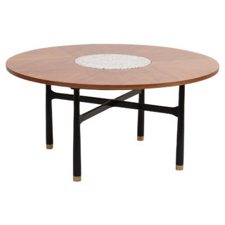 Large Walnut and Terrazzo Marble Table by Harvey Probber, 1960s For Sale