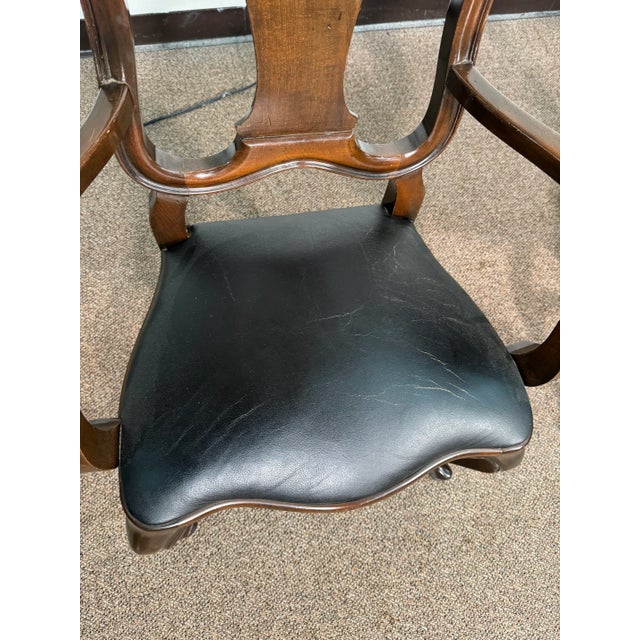 Brown Mid 20th Century Pair of Fruitwood Chairs With Leather Seats For Sale - Image 8 of 12