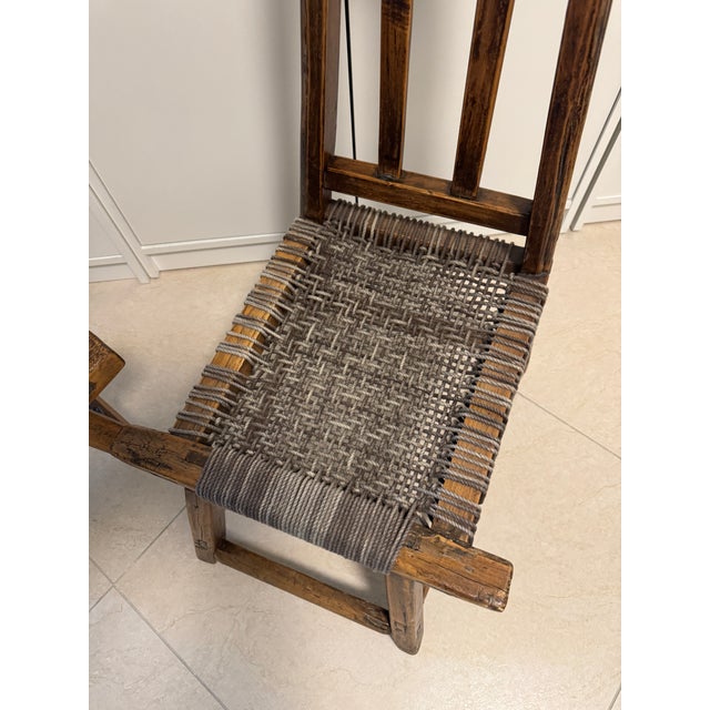 Brown Country French Small Woven Rustic Chairs or Stools - Set of Two For Sale - Image 8 of 9