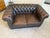 Chesterfield Two-Seater Club Sofa in Brown, Austria For Sale - Image 13 of 14