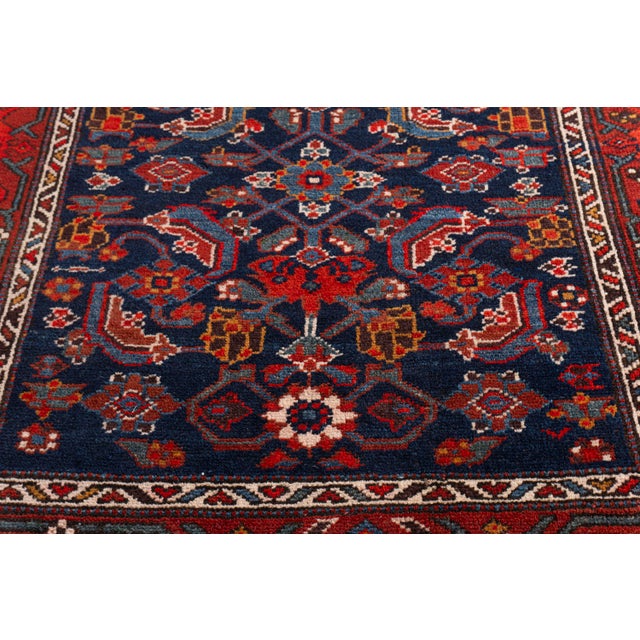 Red Antique Circa 1920 Red Malayer Hand Knotted Runner 3ft 2in X 19ft 11in For Sale - Image 8 of 16