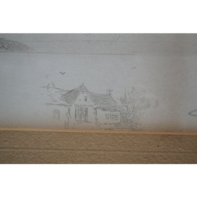 Black Antique Edward Loyal Field Signed Home Sweet Home Landscape Etching 33" For Sale - Image 8 of 12
