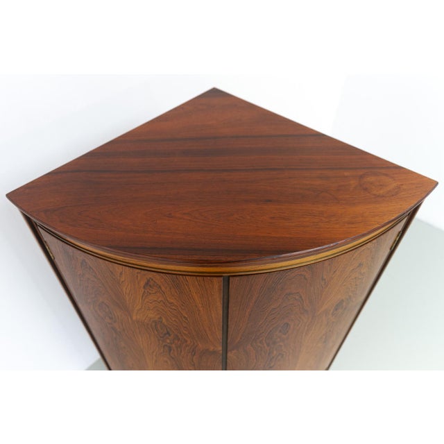 Mid-Century Modern Danish Bow Front Corner Cabinet, 1950s For Sale - Image 13 of 18