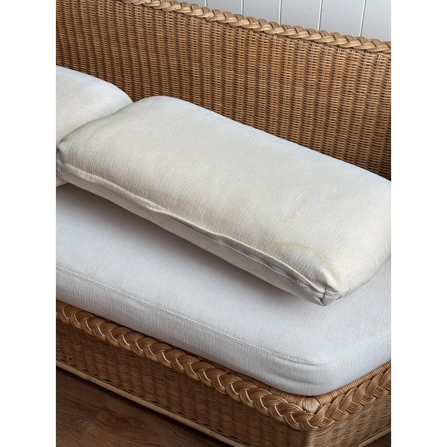 Vintage Brown Jordan Braided Wicker Sofa For Sale - Image 15 of 18