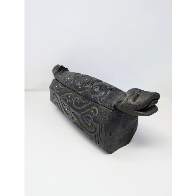 1940s Dayak Tribe Artisan Carved Medicine Box For Sale In Portland, OR - Image 6 of 11