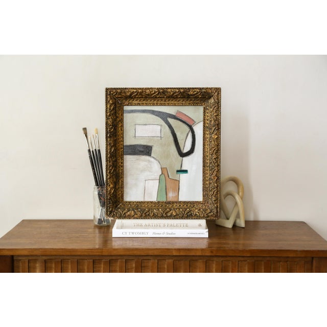 Original Framed Abstract Painting in Antique Gold Frame For Sale - Image 4 of 14