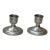 Pair of Josten's Pewter Candleholders Made in England Star Engraved For Sale