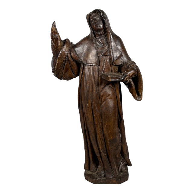 Saint Anne or Saint Bridget, 17th Century, Wood For Sale