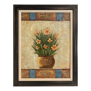Original Floral Oil Painting “Golden Bloom” by Alena Kalen Framed Textured, Coa