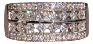 The Ajax Peak: Wide Diamond Band in White Gold