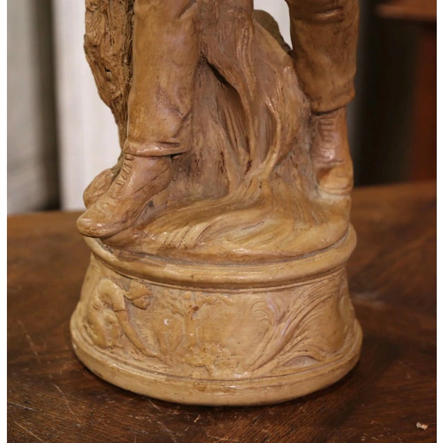 Tan 19th Century French Terracotta Farmer Sculpture For Sale - Image 8 of 13