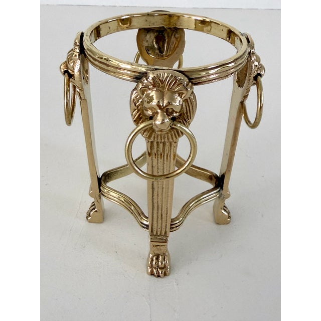 Vintage Brass Neoclassical Style Orb Stand For Sale - Image 4 of 12