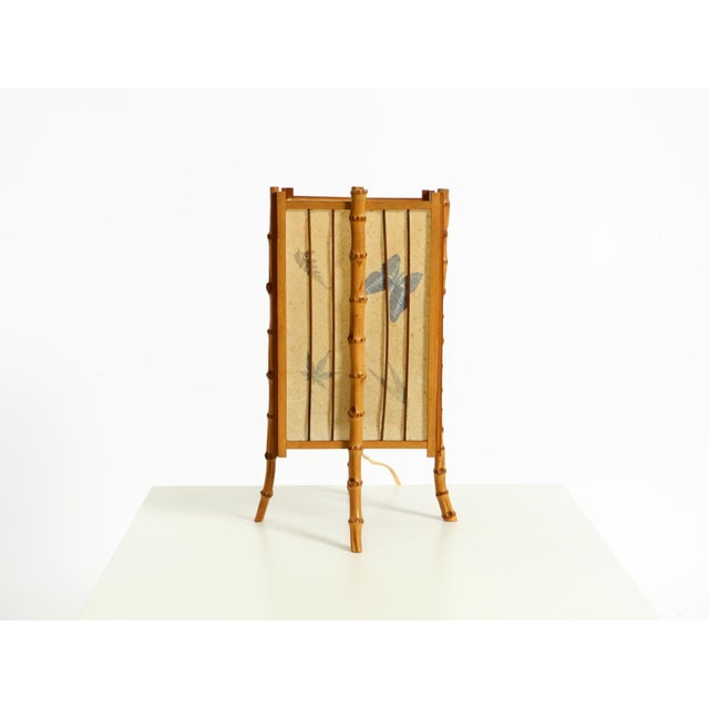 Mid-Century Modern French Table Lamp in Bamboo and Parchment Paper, 1950s For Sale - Image 4 of 18