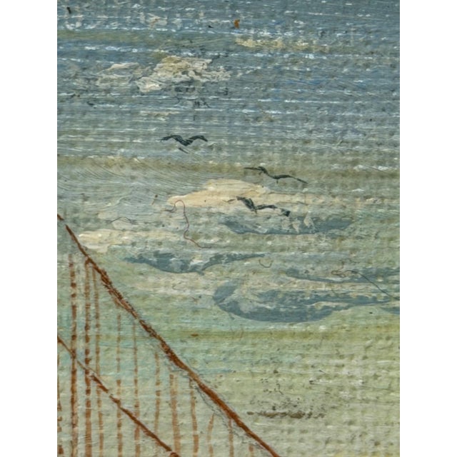 Vintage California Golden Gate Bridge Miniature Oil Painting by Jean Bowler, C. 1980 For Sale - Image 13 of 18