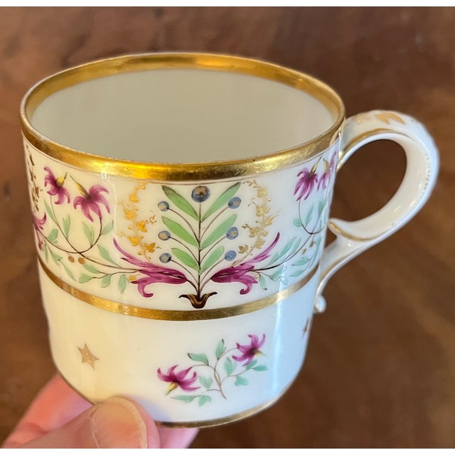 Ceramic Antique Early 19th Century French Empire Paris Porcelain Coffee Cup or Can by Dihl Circa 1800 For Sale - Image 7 of 17
