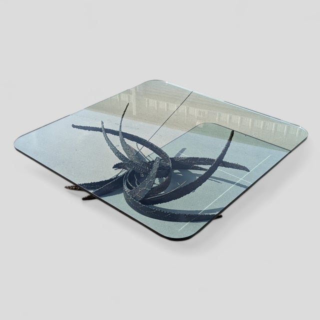 1972 Silas Seandel Brutalist Torch-Cut Iron and Glass Coffee Table For Sale In Los Angeles - Image 6 of 18