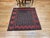 Textile Vintage Baluch Sofreh Tribal Kilim, Handwoven Wool, Geometric Pattern, Brown & Red, 4x4 For Sale - Image 7 of 10