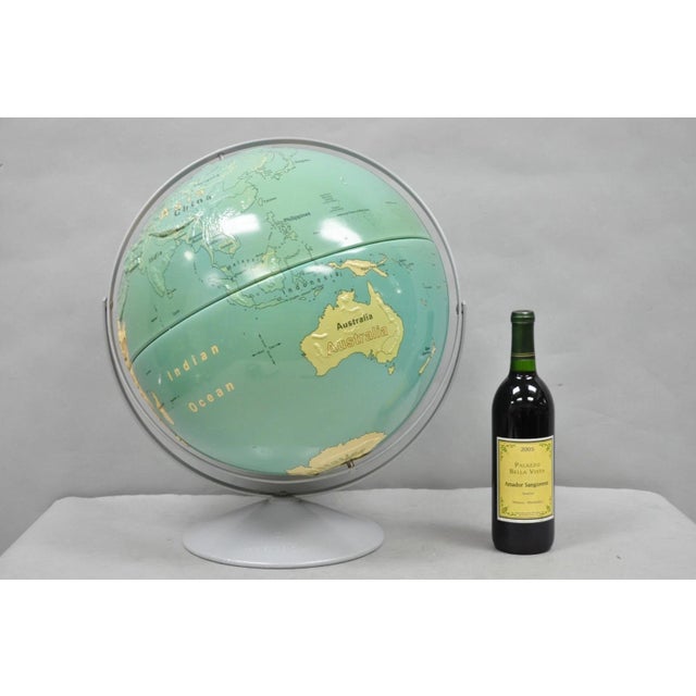 Vintage Nystrom 16" Large Raised Sculptural Relief Classroom Double Axis World Globe. Circa Late 20th Century....