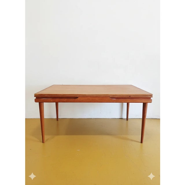 Brown Danish Rectangular Extendable Teak Table, 1960s For Sale - Image 8 of 8