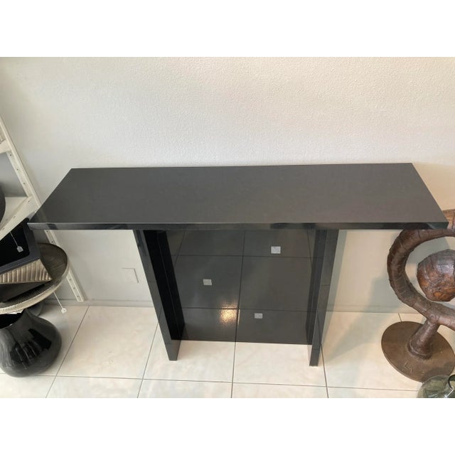 The Black Sapphire console was manufactured in Absolute Black granite by Mirak Furniture in Houston, Texas, in the early...