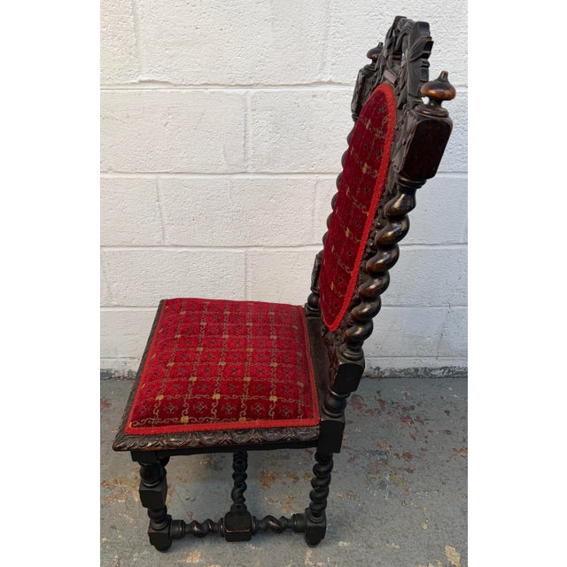 Renaissance Revival Hand Carved Oak Dining Chairs For Sale - Image 16 of 17