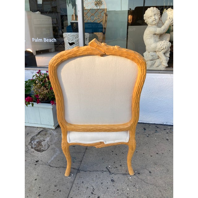 Faux Bois French Style Large Fauteuils with all hand carved details. Very comfortable and rare in this large scale. Use...