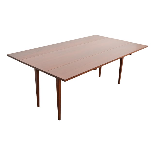 Eldred Wheeler Early American Shaker Solid Cherry Wood Drop Leaf Harvest Dining Table, Newly Refinished For Sale