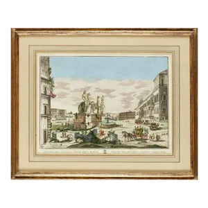 Italian Etching in Gilt Frame With Custom Matting