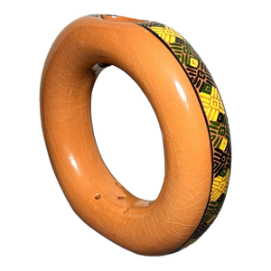 Circa 1970 Santa Maria De Jesus Ceresa Guatemala Pottery Terracotta Standing Ring Vase