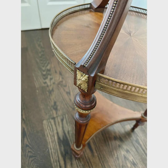 Mid 20th Century French Louis XVI Style Marble Top Bouillotte Table For Sale - Image 5 of 10