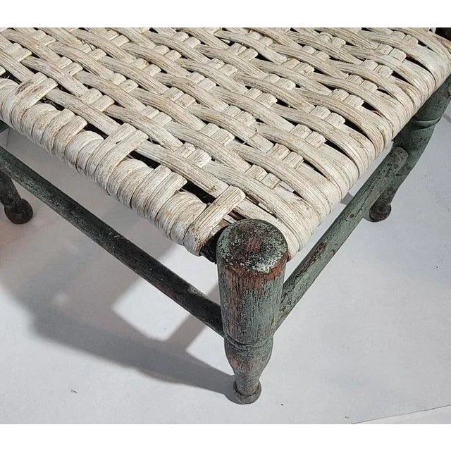 19th Century Original Blue Footstool For Sale - Image 4 of 6