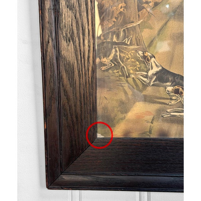 Antique English Foxhunt Equestrian Framed Lithograph by F. Cecil Boult For Sale - Image 11 of 11