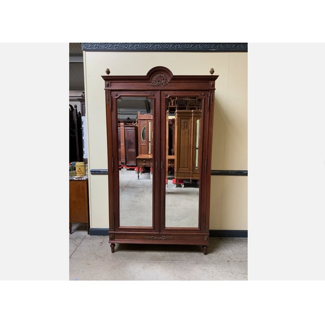 Antique Art Nouveau Cabinet in Walnut, 1900 For Sale - Image 11 of 11