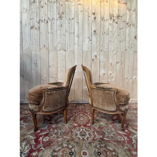 Louis XV Style Bergère Armchairs, Set of 2 For Sale - Image 5 of 9