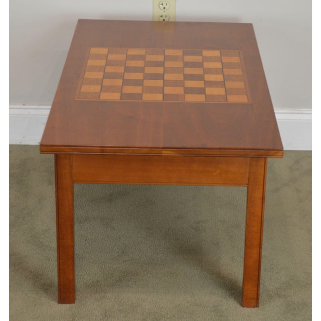 Hand Crafted Solid Cherry Wood Checkerboard Top Game Table by F. G ...