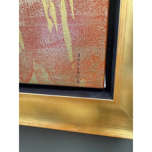 Artist: Jennifer Hollack Title: Untitled Date: 21st century Medium: Acrylic on Canvas Framing: Gold float frame with black...