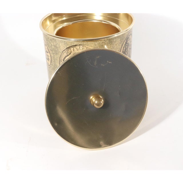 1960s Piero Fornasetti Ice Bucket & Cover With Coin Design For Sale - Image 9 of 10