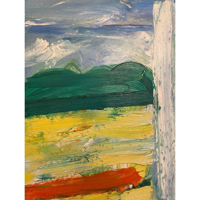 1980’s Large Impressionist Abstract Oil Painting on Canvas Landscape “The Geyser” Signed Shecter ‘85 For Sale - Image 4 of 12