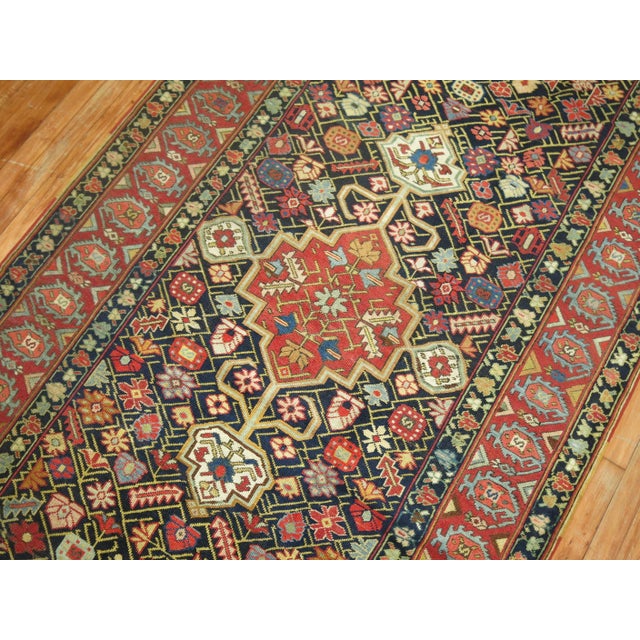 Red 19th Century Zabihi Collection Geometric Karabagh Runner - 4'6" x 12'7" For Sale - Image 8 of 10