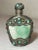 Antique Bronze Turquoise Green Jade Stone Hand Carved Chinese Snuff Bottle Jar For Sale - Image 4 of 10