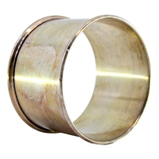 Smooth Silver Napkin Ring with Embroidery. For Sale