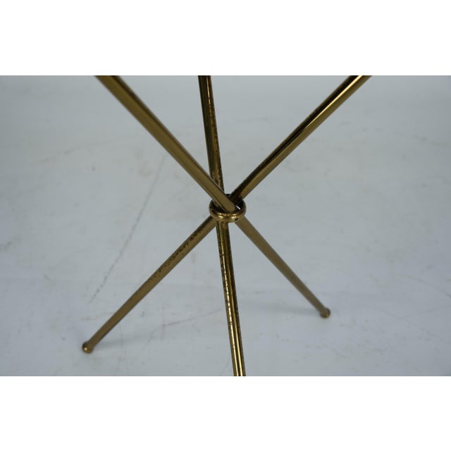 Gold Italian Brass and Wood Tripod Coffee Table, 1950s For Sale - Image 8 of 13