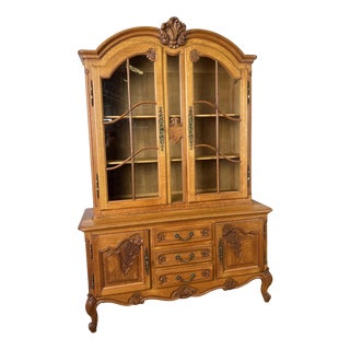 French Louis XVI Display Cabinet in Oak For Sale