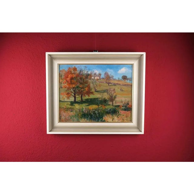Frederick Vezin, Autumn Landscape in Sunlight, 1905, Oil For Sale - Image 3 of 6