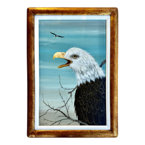 American Bald Eagle Framed Oil on Canvas Lynn Chase Signed 1980