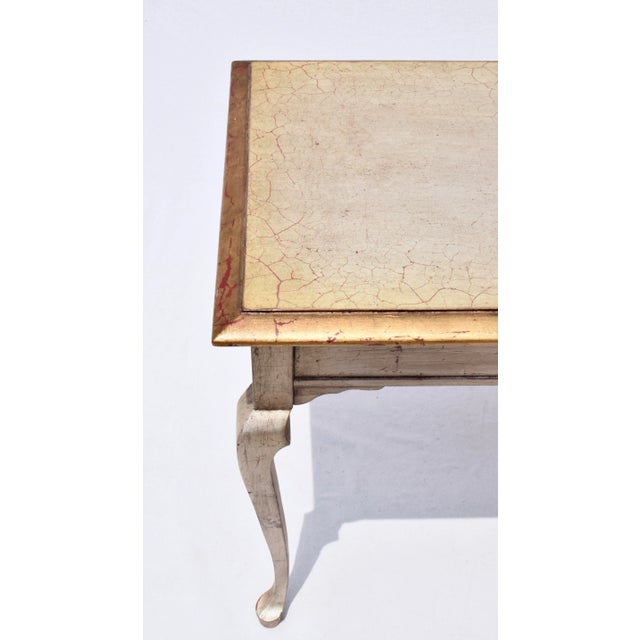 Vintage Gilt Console Table Hollywood Regency Style, Antiqued Silver and Gold For Sale - Image 9 of 10