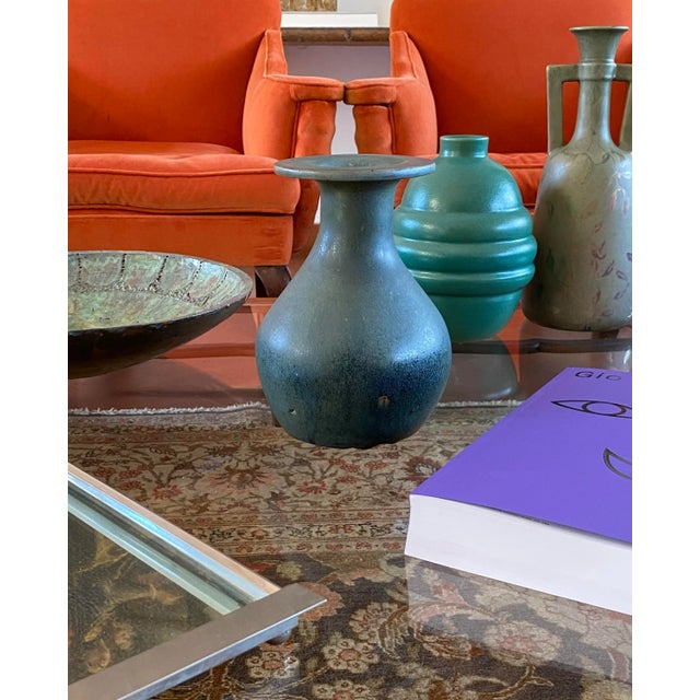 Mid-Century Modern Midcentury Light Blue Ceramic Vase, France 1960s For Sale - Image 3 of 12