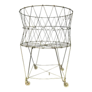 Vintage Folding Wire Laundry Hamper
